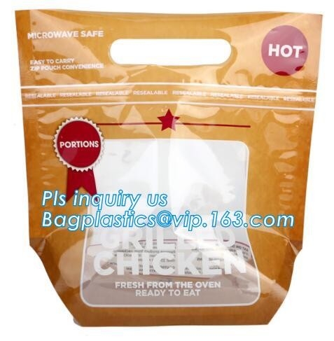 De plastic k-zak voor kippenverpakking/microwaveable kip doet/mistplastiek, het pakketzak van de Braadstukkip in zakken