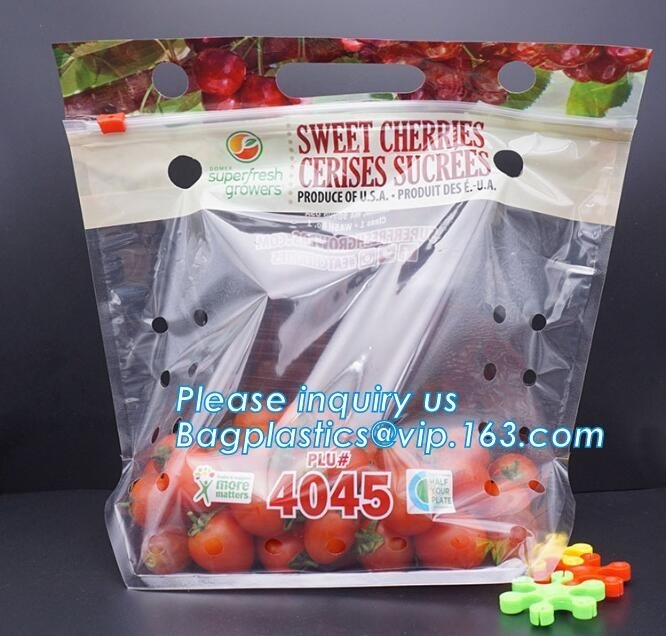 geluchte Gedrukte Verpakkende de zak van Fruitcoex, de Gaten, vruchten en cheeries verpakking van k Cherry Tomato Packaging Bags With
