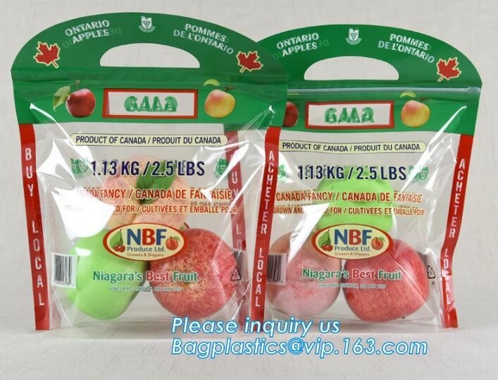 de zak van het schuifk fruit met luchtgaten voor druiven verpakkende zak, staat het fruit van de schuifritssluiting het plukken zak voor appel, Fac op