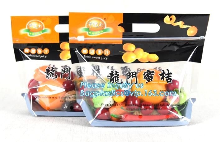 Resealable de zakfruit van de ritssluitingsdruif verpakking doet plastic schuifzak, plantaardige de ritssluitingszak van de vers fruit verpakkende schuif in zakken,