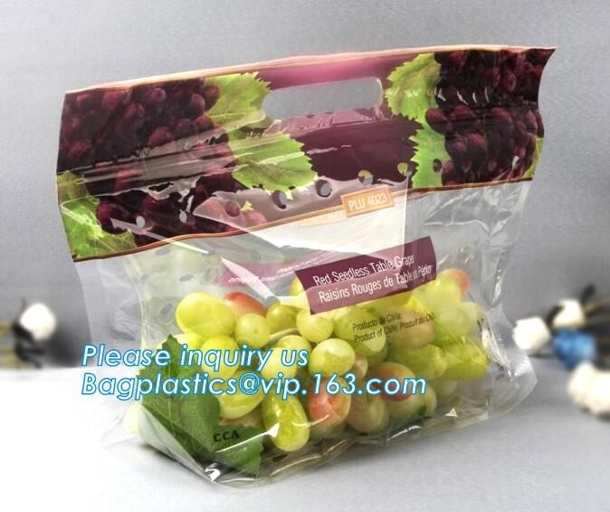 Het Sluitenzakken van de schuifritssluiting, 3 Mil Slider Lock Plastic Bags, van de het slotzak van de schuifritssluiting de druivenzak voor fruit en plantaardige pac