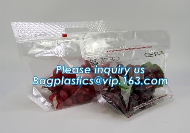berijpte reclosable ritssluitings plastic zakken met schuif k, ronde de druivenzak van de bodemschuif/tafeldruifzak die in graper wordt gebruikt