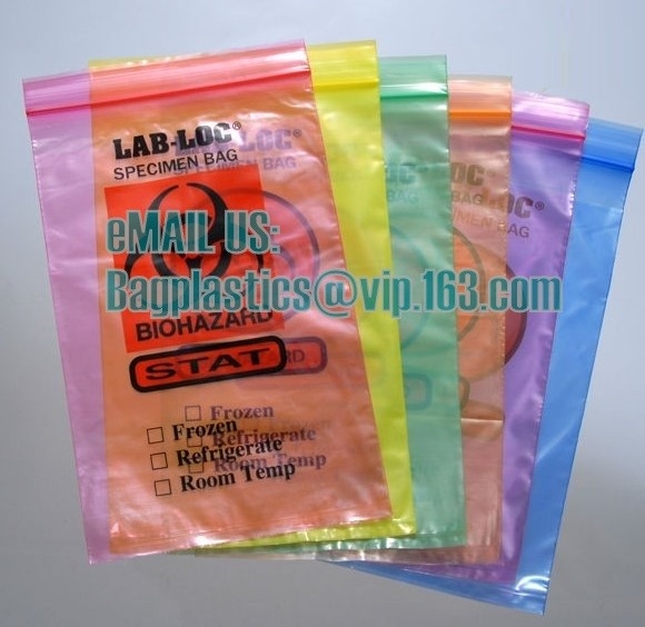 Zak van de het Specimen paste de Medische Ritssluiting van de Biohazardpathologie, Kangoeroezak, Composteerbare Zak omhoog Tribunezak, BAGEASE, BAGPLA aan