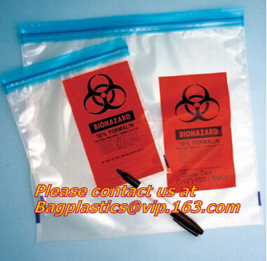 Hoge zak van het Biohazard de medische specimen k - de zak van de kwaliteitsritssluiting, de Zak van de de Zakritssluiting van het Specimenvervoer met een Zakzak, pac