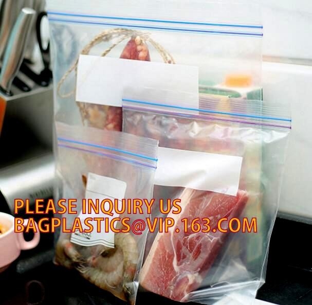 Duidelijke de douaneldpe plastic k van de voedselrang polyzak met kleurenvakverpakking, LDPE griplock ritssluiting baggies met douane p