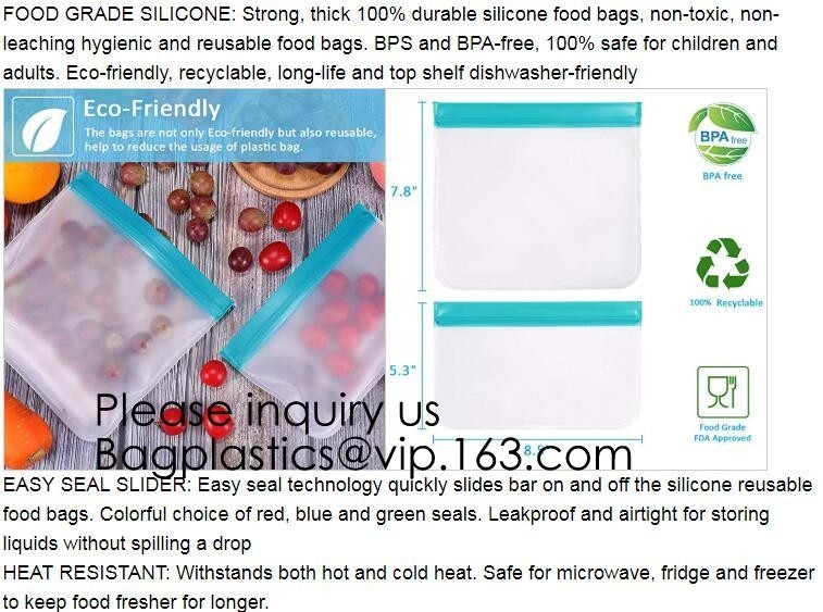 De de rekupereerbare Sandwich van de Douanegrootte en Ritssluiting van Snackpeva bevinden zich Zakken, Biologisch afbreekbare Plastic de Sandwichsnack k Sto van PEVA