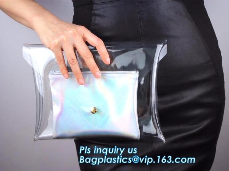De milieuvriendelijke Praktische Waterdichte Transparante Kosmetische Handtas van pvc van de Ritssluitingshandtas voor Giftbevordering, beurs, portefeuille