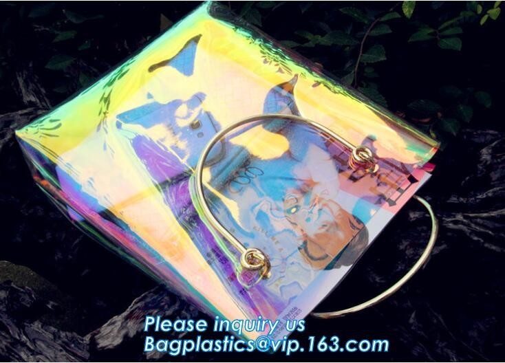 Neon Mini Tinted Pvc Tote Bag, Neon het Winkelen Zak, zak van de het strandtotalisator van pvc van het manierneon de gele, neonlaser het winkelen strandzak