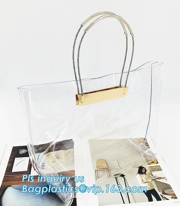de vinyltotalisator doet transparante pvc-handtas, van de het strandzak van Manierpvc de vrouwen van de de zomerhandtas, Metaal Transparante pvc-Strandhand in zakken