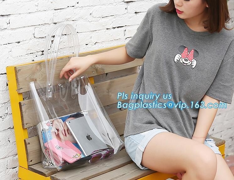 Enige de Schouderzak van pvc van de vrouwenhandtas met Handvatten, het Strandhandtas Tote Shoulder Bag van pvc van Jelly Transparent van de Dame &amp; Mini