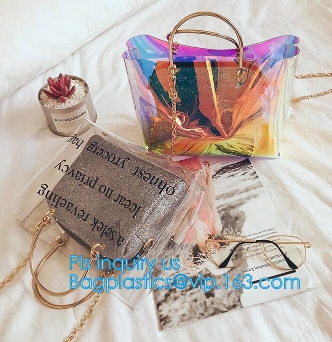 Pvc-de de schouderzak van de Vrije tijdszak, sporten doet, Transparant Tote Bag Clear Shoulder Bag, Economisch lichtgewichtpvc-reisla in zakken