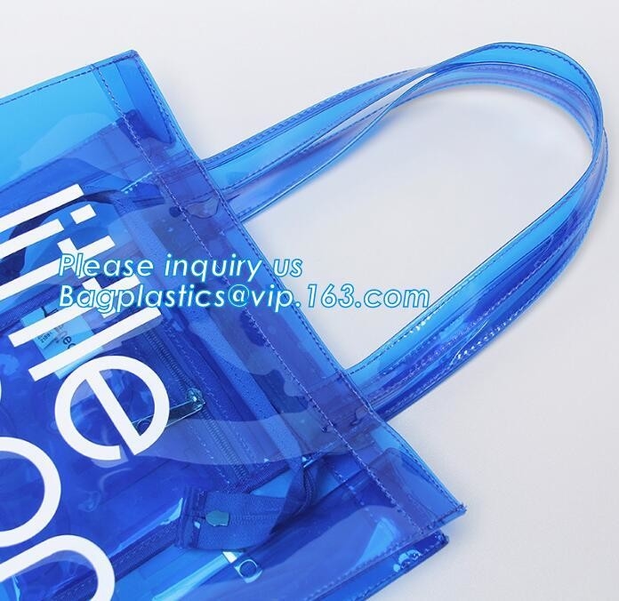 OEM de verpakkingszak van pvc van het de dienst transparante handvat rekupereerbare, de Wijnzak van pvc van Handvatcarry plastic cooler bag, het winkelen zakwi