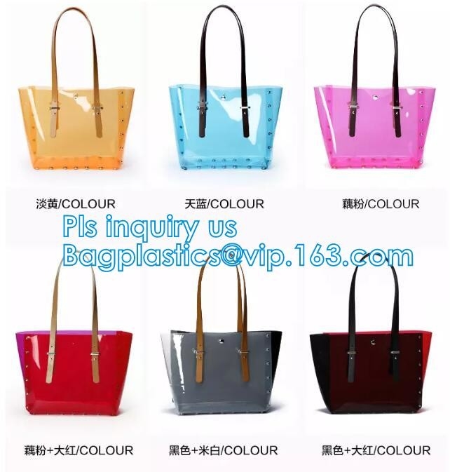 Pvc-het Winkelen het Werk Tote Shoulder Bag Womens Handbag, handtas van de de vrouwenzomer van pvc de transparante, de zakken van de Zakveiligheid van de totalisatorklant