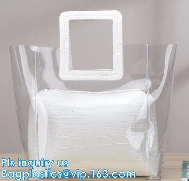 Het Winkelen van de promotievrouwen van de Sportreis de Ritssluitingsstrand Tote Bag, de totalisator van Schouderriem Duidelijk pvc van de de geleizak van schouderpvc han