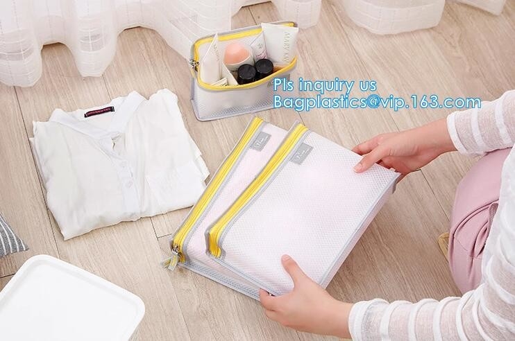 De nylon kosmetische Zak van Mesh Makeup/het kleine nylon netwerk maakt omhoog kosmetische zak, Reis Mesh Cosmetic Makeup Organizer Bag, netwerk