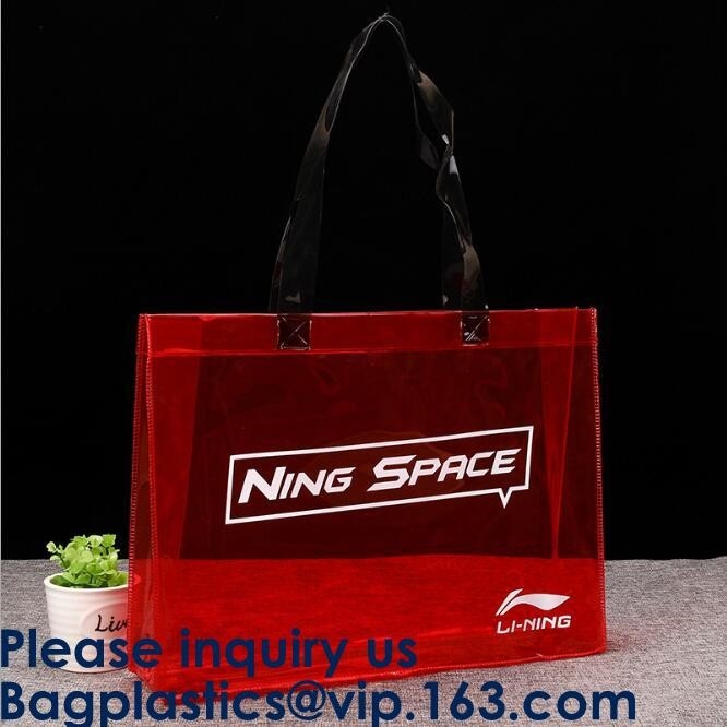 Pvc Winkelend Tote Bag Grocery Bag Custom, het Winkelen van de Verkoop Transparante Pvc van Amazonië Hete Zak met Uw Logo Shopping Tote Bag