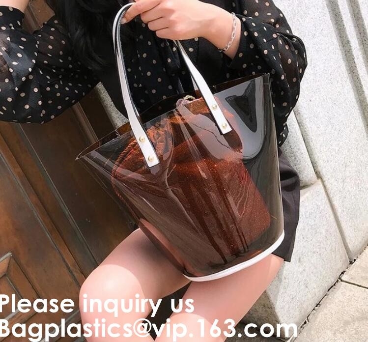 Duidelijk Plastic Pvc Tote Bag For Girls, Transparant Pvc Tote Bag, de Duidelijke pvc-Zak EVA Bag Cosmetic van de tienermanier van het Zakhologram