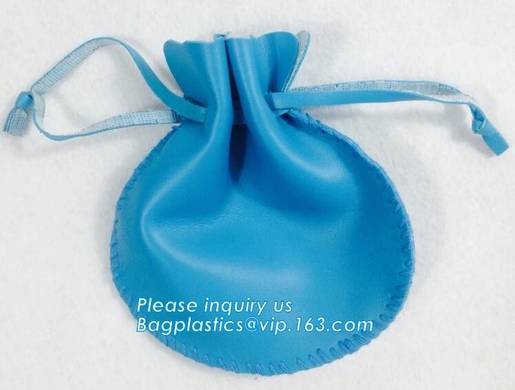 De douane Gedrukte Pu-Zak van Leer Waterdichte Drawstring, Goedkope Zwarte Pu-van de de Zakzak van Leerdrawstring de Juwelenzak Pu drawst