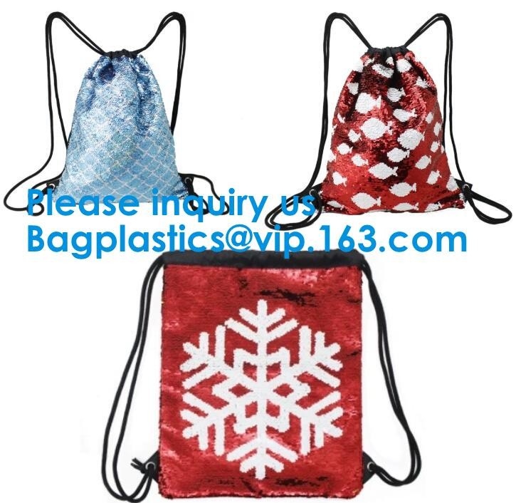 Van de Fabrieksdouane Gedrukte Drawstring van China van de Zakkerstmis Pu van Drawstring Leerzak, Drawstring-Pu de stof van de Leerzak 210D,