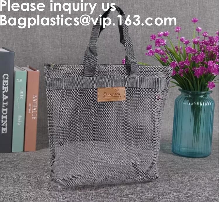 De Kruidenierswinkel van Eco Vriendschappelijke Tote Mesh Shopping Bag Nylon Mesh Netto, Opnieuw te gebruiken Mesh Produce Bags Larger Capacity het Winkelen Opslag F