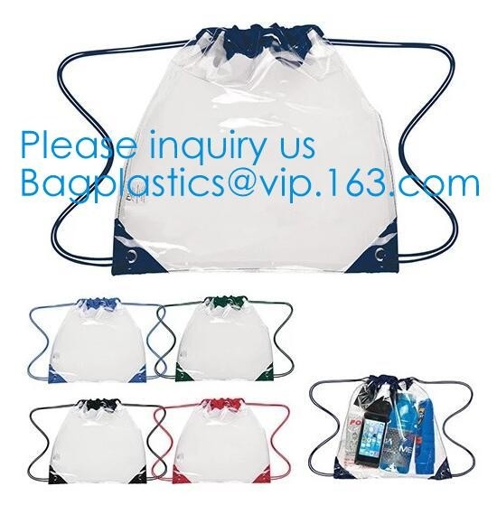 Promotie Transparante Duidelijke Drawstring de Rugzakzakken van pvc, Promotie Hete Verkopende Waterdichte Transparante pvc-Rugzak D