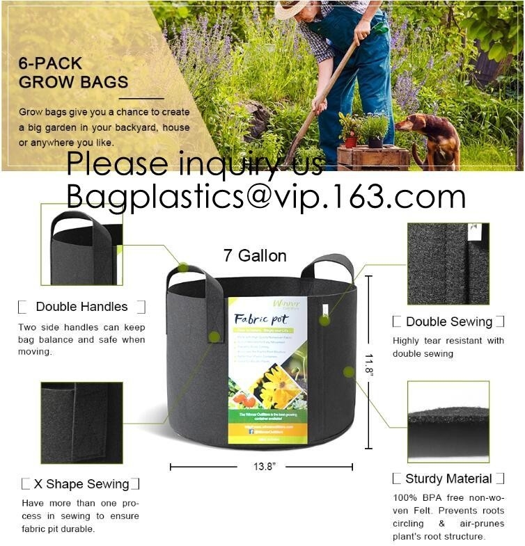 Gevoeld kweek Zakken, van de de Havenscontainer van de Verluchtingsstof Gevoelde de Tuin kweekt de Aardappel Zak, 3 Gallon, 5 Gallon, 10 Gallon, 25 Gallon