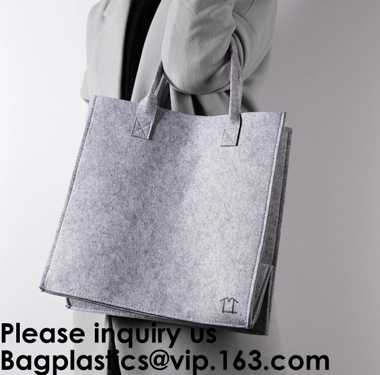 De vrouwen vormen Aangepaste Ontwerper Women Shopping Felt Tote Bag, Kleurrijke Gevoelde Zak met Kleine Zak/Rode Wol Gevoelde Zak