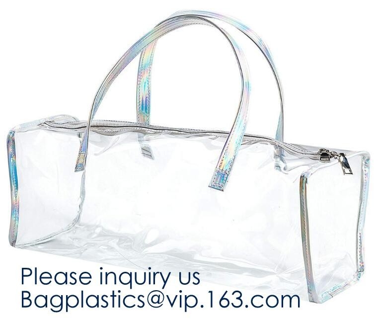 Duidelijke pvc-Klant Tote Bags, Tote Shopping Pvc Material Bag met Embleem, Drankpakket, Klant Tote Bag met Kleine Zak