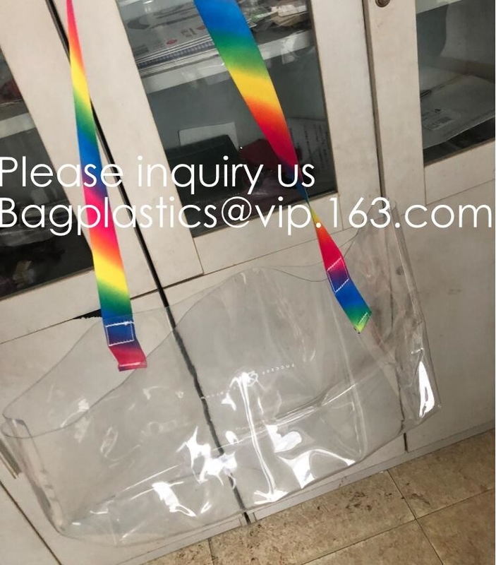 Milieuvriendelijk, OEM, Promotie, Winkelende, Kosmetische Reistas, Plastic pvc-het Winkelen Tote Bag manier grote capaciteit w