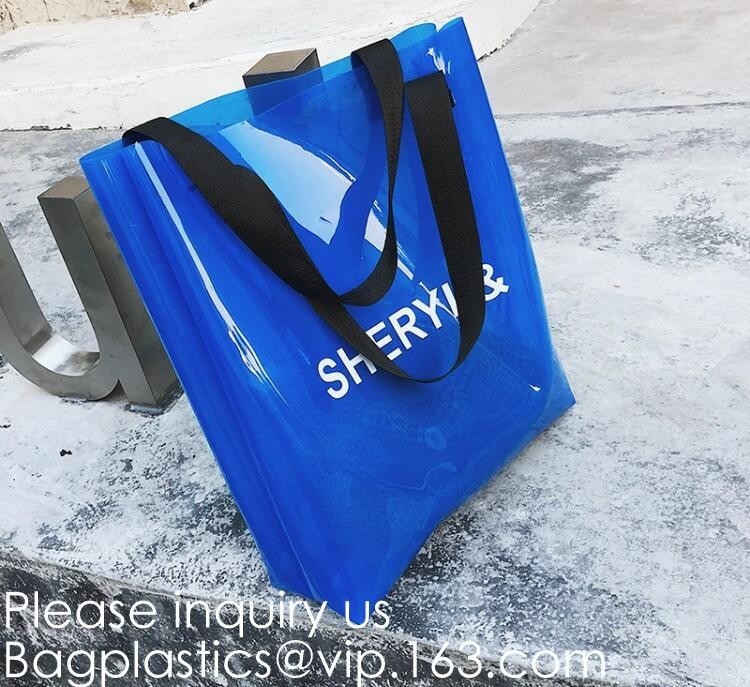 Het Winkelen van spiegel Glanzende pvc Zak, In het groot Douane Gedrukte Waterdichte Transparante het Winkelen van Pvc Tote Bag Clear Pvc Jelly Zak