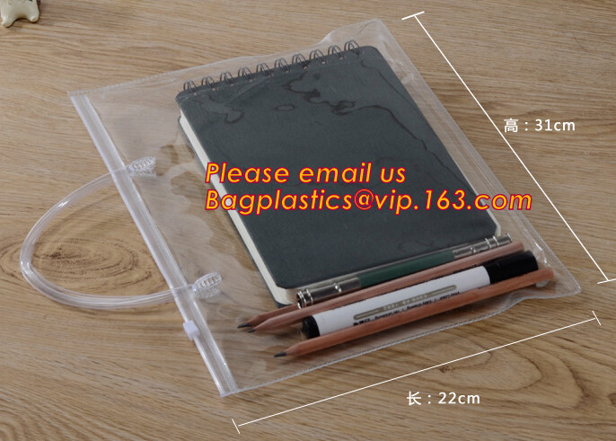 Eenvoudige duidelijke Plastic het dossierzak van pvc A4 met ritssluiting, het dossierzak van pvc k, van het de Zakdocument van het Douanepp A4 Dossier de Zak Plastic Zippe