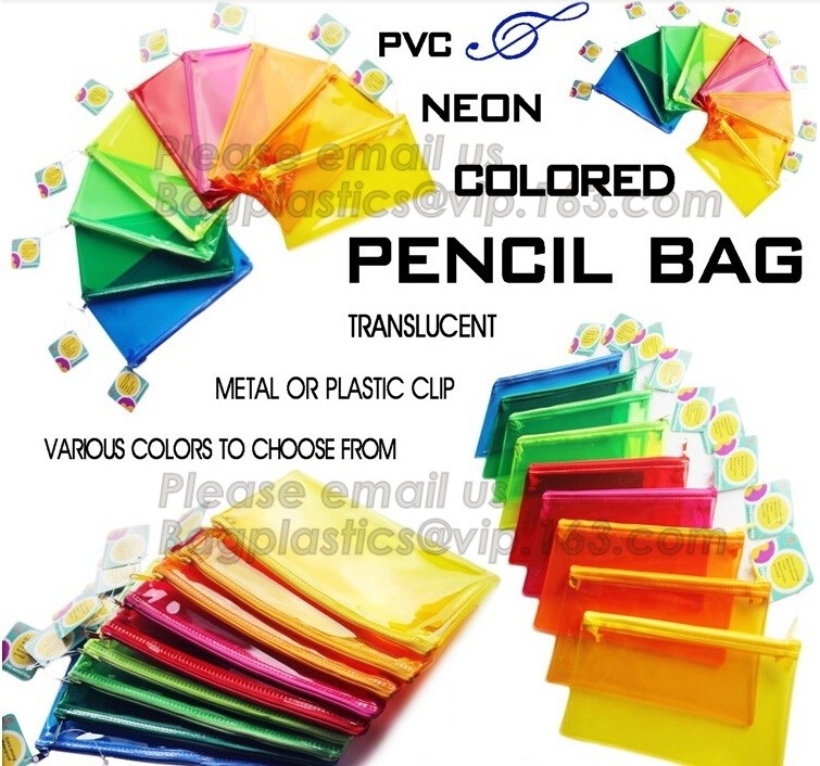 plastic duidelijke transparante de ritssluitingspencilcase van kleurenpvc/potloodzak, het Nieuwe grappige rood van pvc van kantoorbehoefteneco vriendschappelijke plastic zachte