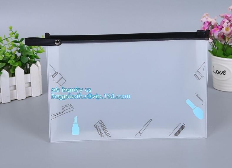 pvc-de schuifzak van het ritssluitingsslot/Resealable pvc-Polyzak van het Schuifpit, Vlakke Verpakkende de Schuifzak van de Kledingstukritssluiting, CPE materiaal zi
