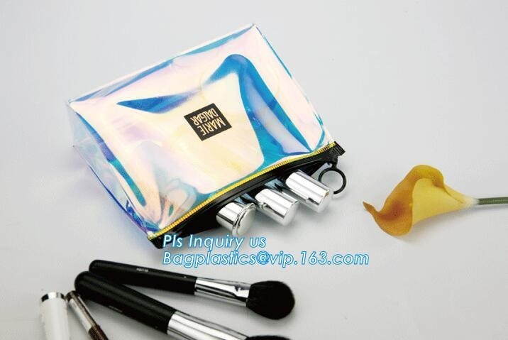 De ritssluitingszak van tribune omhoog duidelijke/transparante kosmetische pvc/zak, Eva Clothing Packaging Plastic Clear-Ritssluitingszak met Schuif
