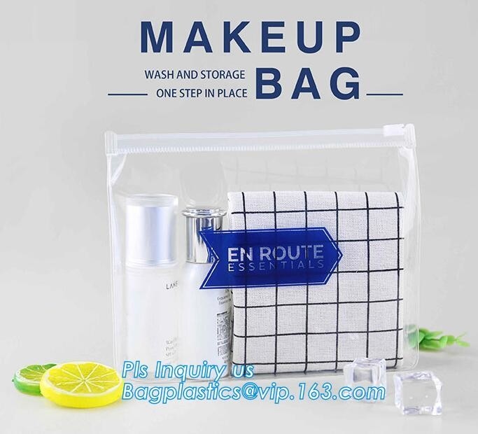 vinyltoiletry de schuifzak van pvc van de ritssluitingszak, pvc-totalisatorzak, toiletry van de ritssluitingszak vinyl de schuifzak van pvc van de ritssluitingszak, vierkante botto