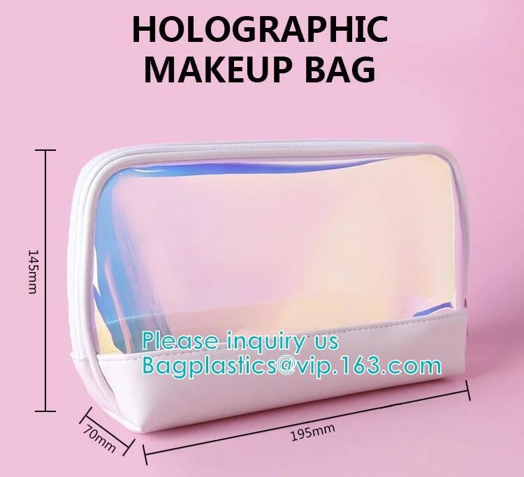 HOLOGRAFISCHE MAKE-UPzak, van de de MAKE-UPreis van Pu TPU de MATERIËLE van de de waszak van de de make-upzak waterdichte kosmetische zakken, het PAKKET van ECO FIRENDLY