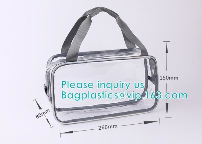 de reis draagt de make-upzak van luchthaven duidelijke pvc, Toiletry de Kosmetische Zak van de Schoonheidsmake-up, het verstand van de de make-upzak van pvc van reistoebehoren