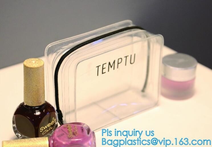 Gepersonaliseerde vouwbare handtas voor de make-up kosmetische zak van pvc van het vrouwen geometrische patroon, Make-up Kosmetische Organisator Travel B