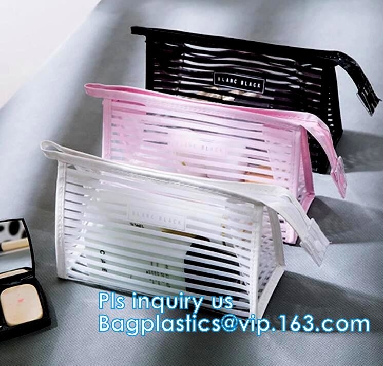 Van de Douane Duidelijke Plastic pvc van de toilethanddoek Verpakkende de Reis Kosmetische Zak met Ritssluiting, de ritssluitingszak Z van pvc van Eco vriendschappelijke duidelijke