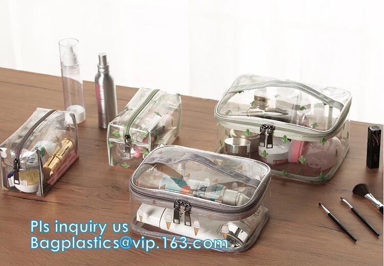 De Zak van Mini Cosmetics Clear Pvc Zipper van de reisorganisator met Handvatten, vinylpvc-reis kosmetische verpakkende zak met ritssluiting,
