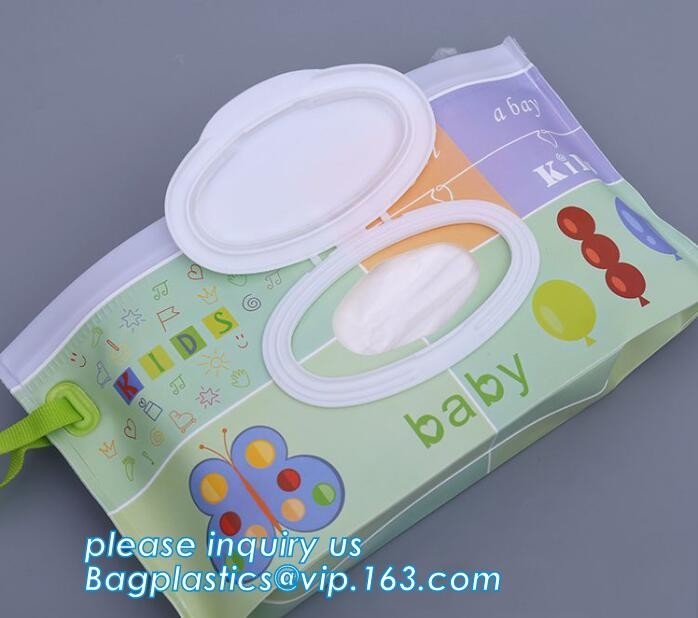 Zak van de Reis Plastic EVA Baby Tissue Wet Wipes van het eco de biologisch afbreekbare Opnieuw te gebruiken CMYK UV Gedrukte Pit Hoogste, EVA Wet Tissue Bags