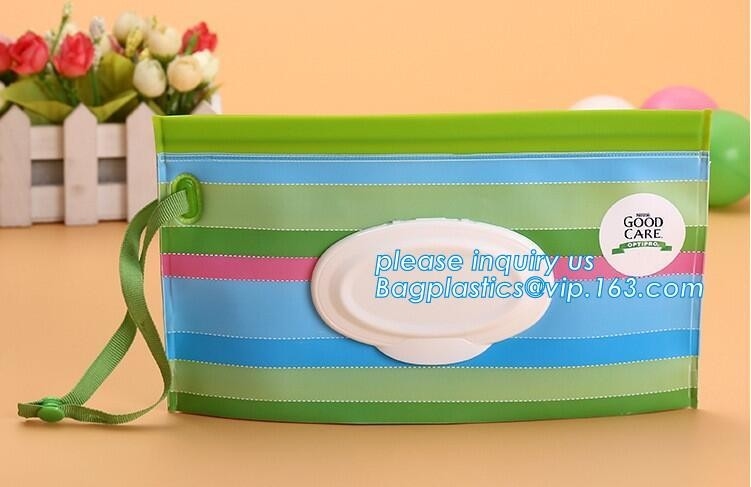Opnieuw te gebruiken en draagbare nat veegt zakzak af, veegt de Rekupereerbare natte hoekplaat van het de babyweefsel van Eva zakzak met plastic lippenzak pac af