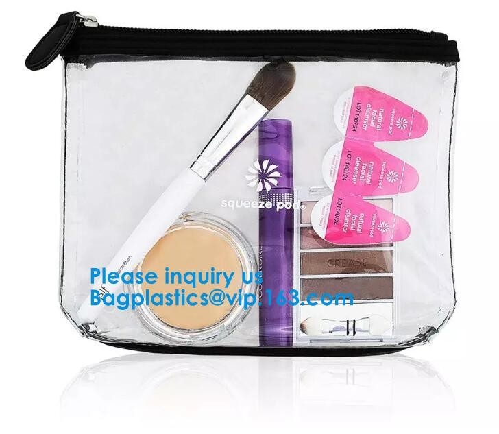 De kosmetische Makeup/-Toiletry Duidelijke Zak van de de Reiswas van pvc met handvat PVC/EVA/TPU/Tarpaulin/Nylon/Katoen