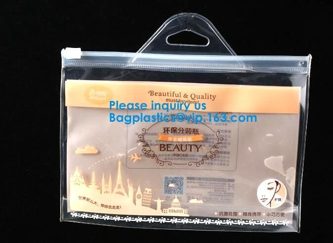 Van de de Schuif Plastic Ritssluiting van Pvc van het waterbewijs Duidelijke de Zak Resealable Ritssluiting die de Polyzakken van het Zakken Plastic Document inpakt