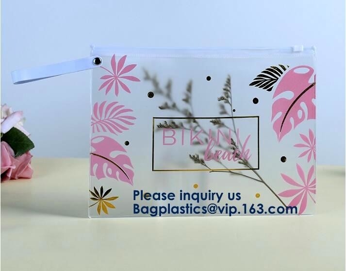 Logo Printed Slider Zipper Clear-de Zak van Pvc voor de Zak Kosmetische Verpakking van Pakket Vinyl Transparante Pvc, het Ontwerp van de Ritssluitingssluiting