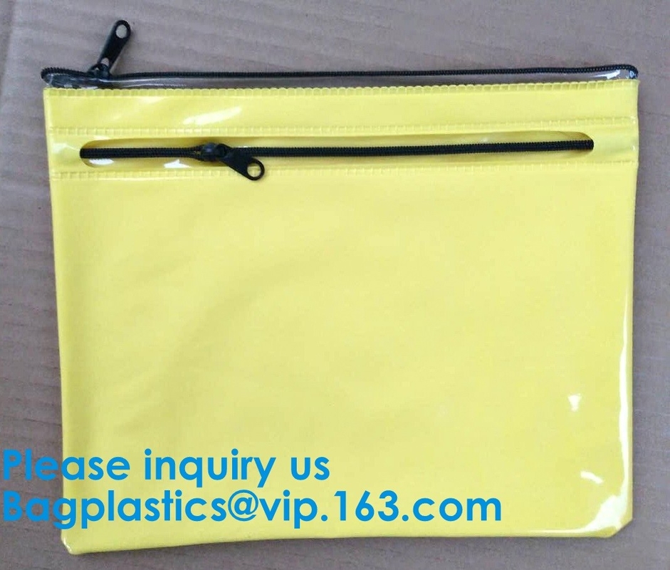 Naar maat gemaakte Duidelijke Plastic Vinyl het Dossierzak van Pvc A4 met Schuif k, Vinylpvc-Zakken met Schuifritssluiting, BAGEASE, BAGPLAST