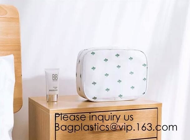 De modieuze Zwarte Zak van de Organisatorcosmetic bag storage van de Make-upborstel met Handvat voor Reis, Dames Duidelijke Unisex-Toiletry Handba