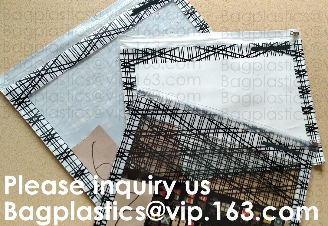 Bureau &amp; School van het de Schuifpit van de Kantoorbehoeftenlevering van het de Portefeuillesdocument het Dossierzakken, Duidelijke pvc-de Zak Plastic Zak van de Schuifritssluiting met Pit