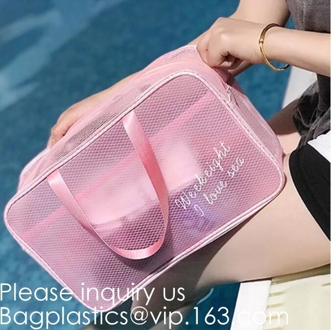 De milieuvriendelijke Kosmetische Zak van Manier Waterdichte Duidelijke pvc Zippered voor Badkamers, de Holografische pvc-Laser van de Make-up Kosmetische Zak