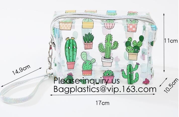 De leuke van de de Reis Bijkomende Kosmetische Zak van Eenhoornpvc Transparante van de de Make-upzak Waterdichte van de de Cactusflamingo Organisator van de Wasuitrustingen